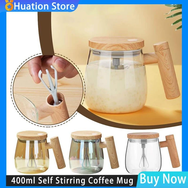 400ML Self Stirring Coffee Mug - High-Speed Electric Mixing Glass Coffee Cup