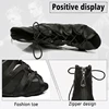 DKZSYIM Black Mesh Latin Dance Shoes Women/Ladies Ballroom Lace-Up Dance Boots Soft Suede Fashion Dance Shoes High Heels 6-10CM 2