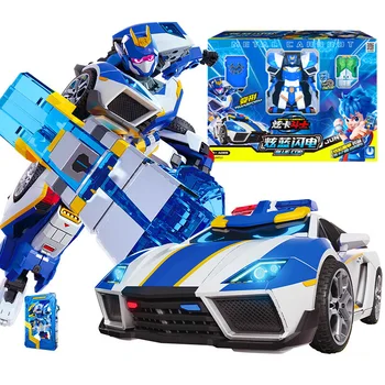 Nuovo Cardbot in metallo che trasforma robot per action figure per auto COP BLU con trasformazione di carte giocattoli per auto per regalo per bambini 1