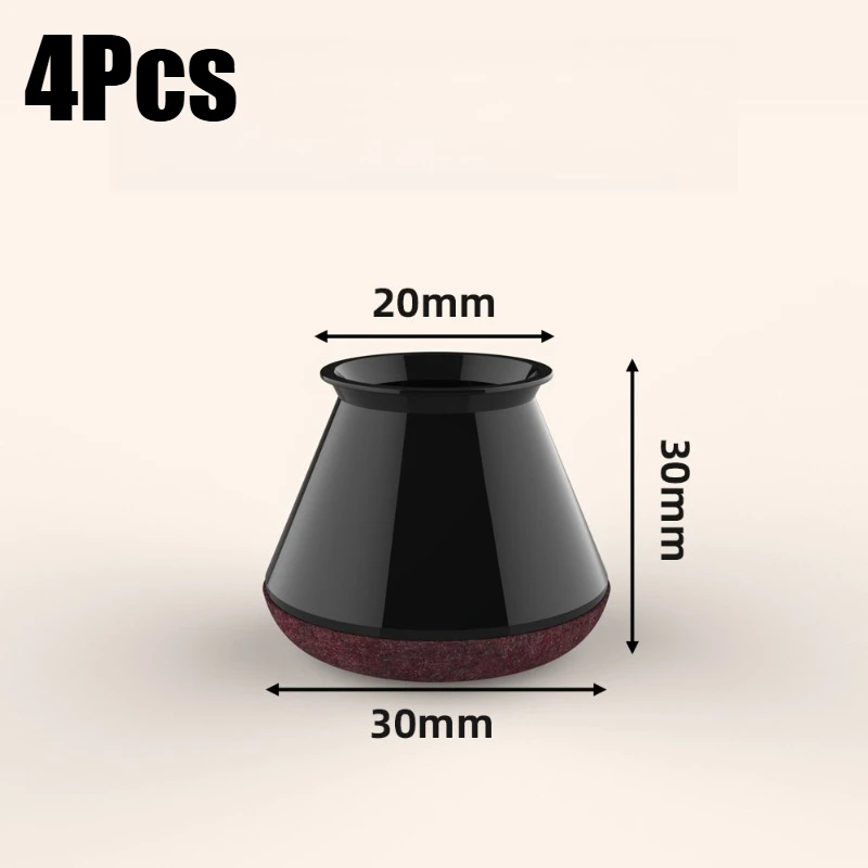 Set of 4 Silicone Chair Leg Floor Protectors with Felt Bottom