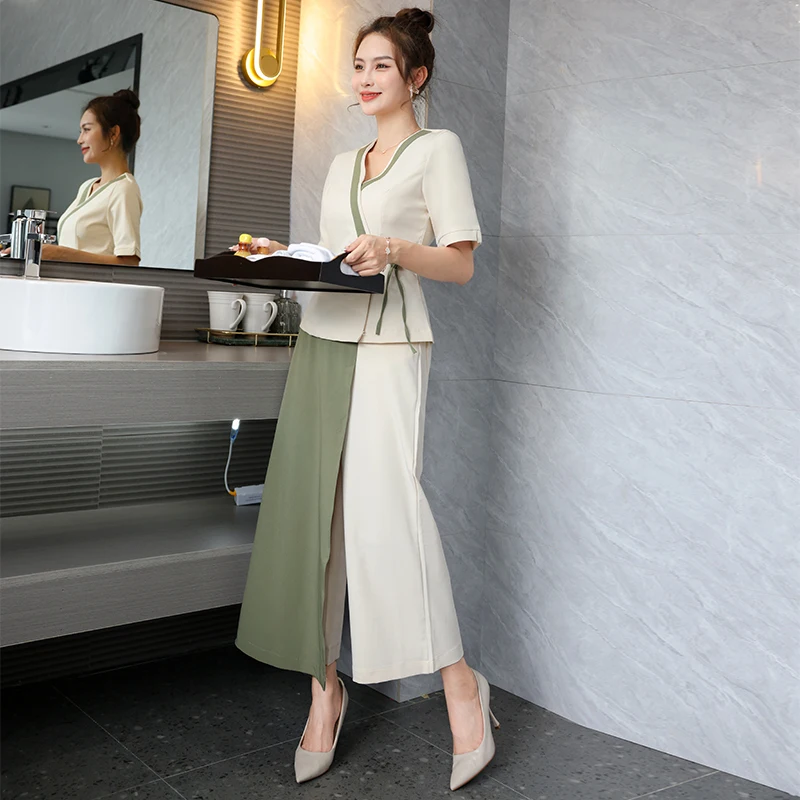 Stile professionale uniforme donna estetica salone di bellezza Spa Hotel cameriere esthic Desk massaggio unghie estetista Cafe abiti da lavoro - immagine 5