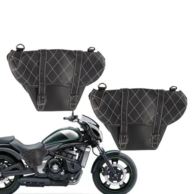 

2PCS Motorcycle Saddlebags Side Tool Bag PU Leather Luggage Saddle Bag Pouch Universal Motorcycle Accessories