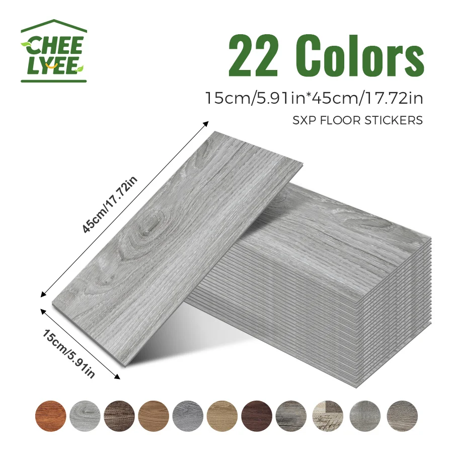 32 Pieces 15X45Cm Sxp Wood Grain Strips Self-Adhesive Floor Wall Stickers Aluminum Foil Backing For Indoor Spaces