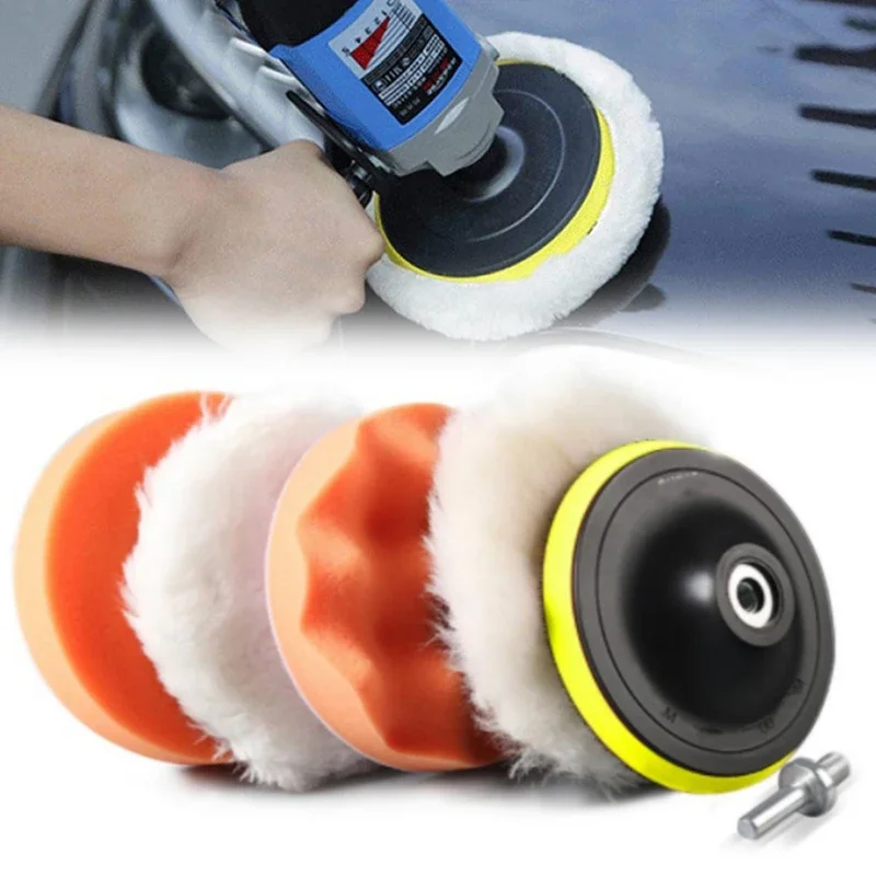 Car Polishing Pad Car Polisher Car Polish Pad Car Polishing Sponge Wool Polishing Pad Polishing Sponge Set Polishing Wheel Kit Wool Polishing Head Car Glass Polishing Kit 3/4/5 Inch Drill Car Polisher Wool Car Polishing Sponge Pads Kit Reusable Polishing Machine Wax Pads ing Waxing Clean Polish