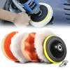 3/4/5 Inch Drill Car Polisher Wool Car Polishing Sponge Pads Kit Reusable Polishing Machine Wax Pads Buffing Waxing Clean Polish 5