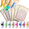 Holographic Girls Mixed DIY Nail Tips Acrylic Manicure Decoration Self Adhesive Nail Stickers Weed Leaf Designs 5