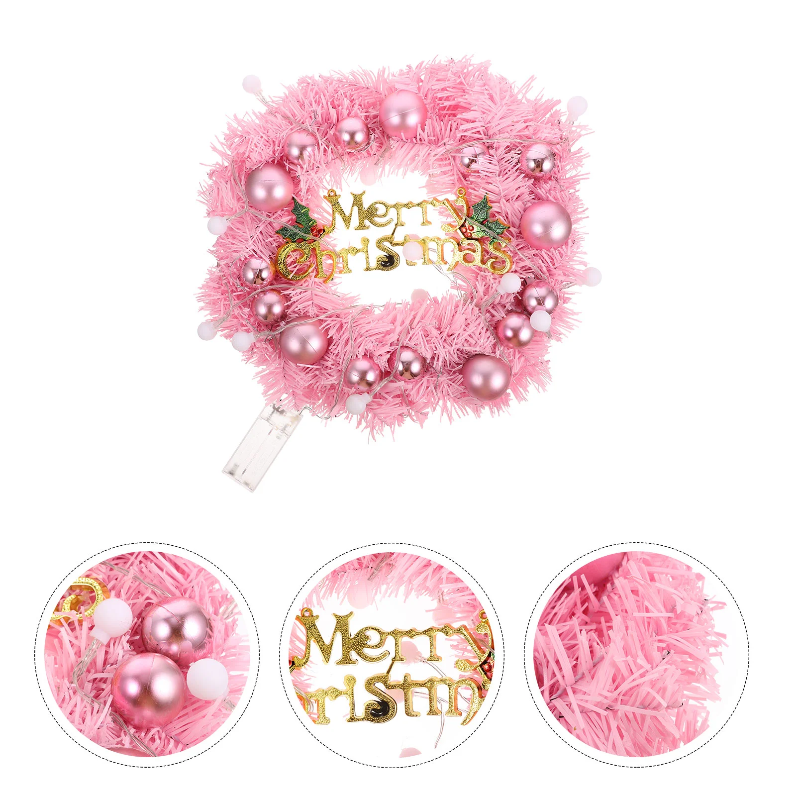 

1Set Festival Wreath Christmas Glowing Wreath Festival Scene Wreath with String Light
