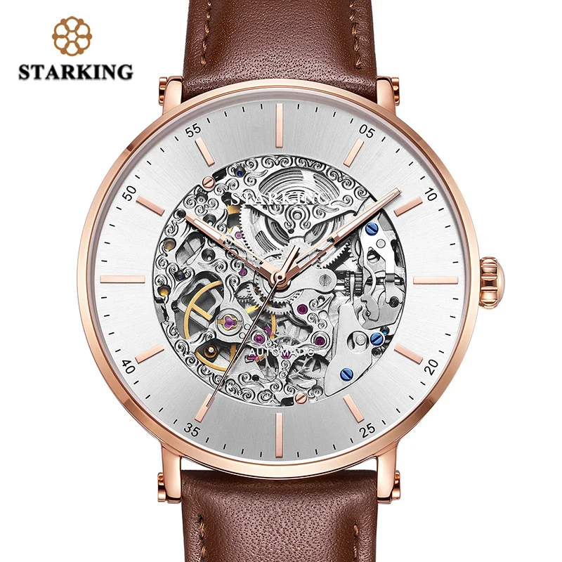 Starking Star King brand watch stainless steel hollow automatic mechanical watch trendy waterproof men's watch wholesale