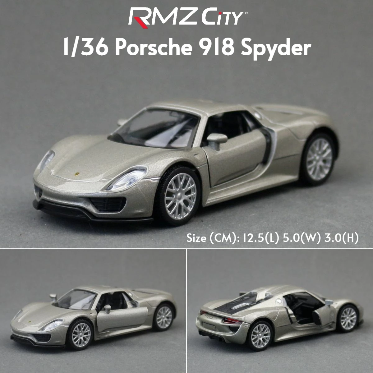 1/36 Porsche 911 GT3 918 Spyder Taycan Spielzeugauto Rennmodell RMZ CiTY Druckguss-Metall-Miniaturkollektion Geschenk für Jungen Kinder – Detail 20