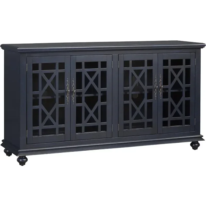 

63" TV Stand, Catalina Blue Muebles Para El Hogar Tv Stand Living Room Furniture Cabinet
