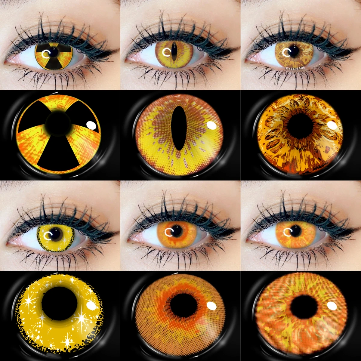 Eyeshare 2 Pezzi Lenti A Contatto Colorate Stile Pazzo Per Occhi Lenti Colorate Cosplay Lenti A Contatto Gialle Lenti A Contatto Annuali Di Halloween