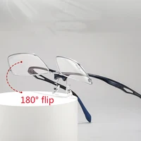 Очки HDCRAFTER мужские 180° °   Откидная оправа для очков для чтения по рецепту из титанового сплава, оптические очки с рецептами, женские очки — изображение 3