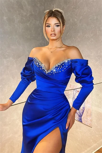 Aileen Arab-vestidos de Gala azules para mujer, vestidos largos de noche de  lujo para mujer,