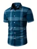 Shirt 3D Printed Striped Plaid Pattern Daily Commute Wear With Men Women Stylish Personality Lapel Button-up Short-sleeved Shirt 6