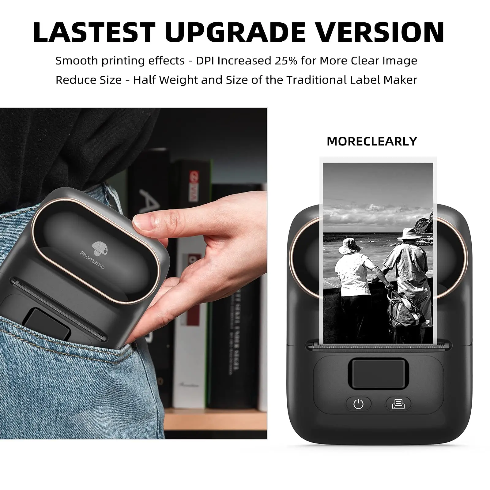 Phomemo M110 Stampante Etichette Bluetooth Portatile – Per IOS/Android, 20-50 Mm, 203 Dpi