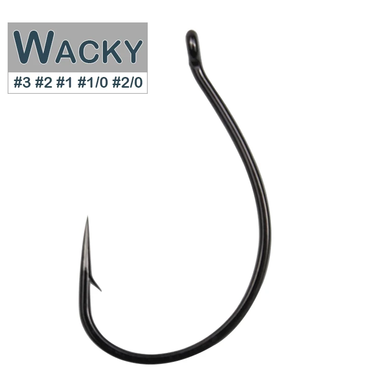 Rosewood Offset Wacky Hooks Wide Gap Drop Shot Fishing Senko Crank Worm Neko Rig Weedless Rigging Angelhaken mit Widerhaken, 50 Stück – Detail 1