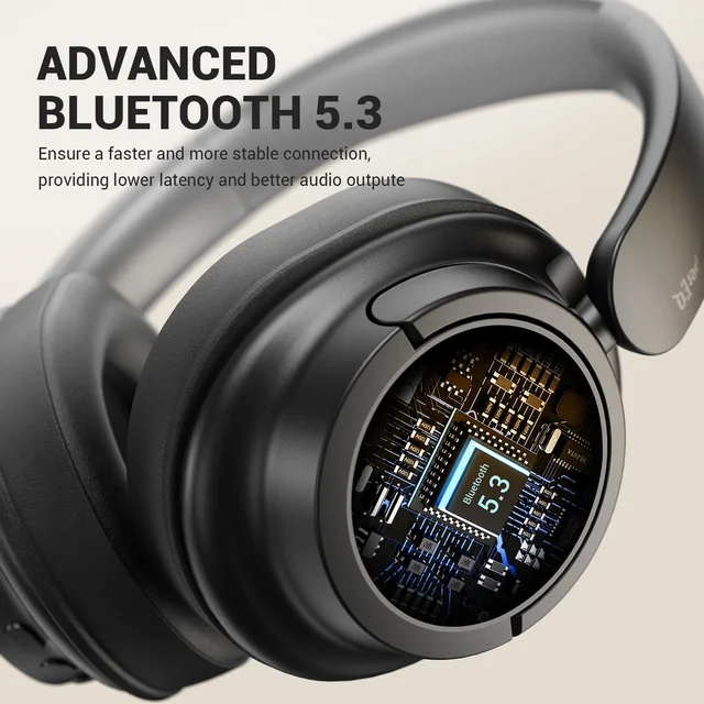 OneOdio Bluetooth 5.3 Wireless Headphones, Over-Ear, Foldable, 90H Playtime, AAC 2