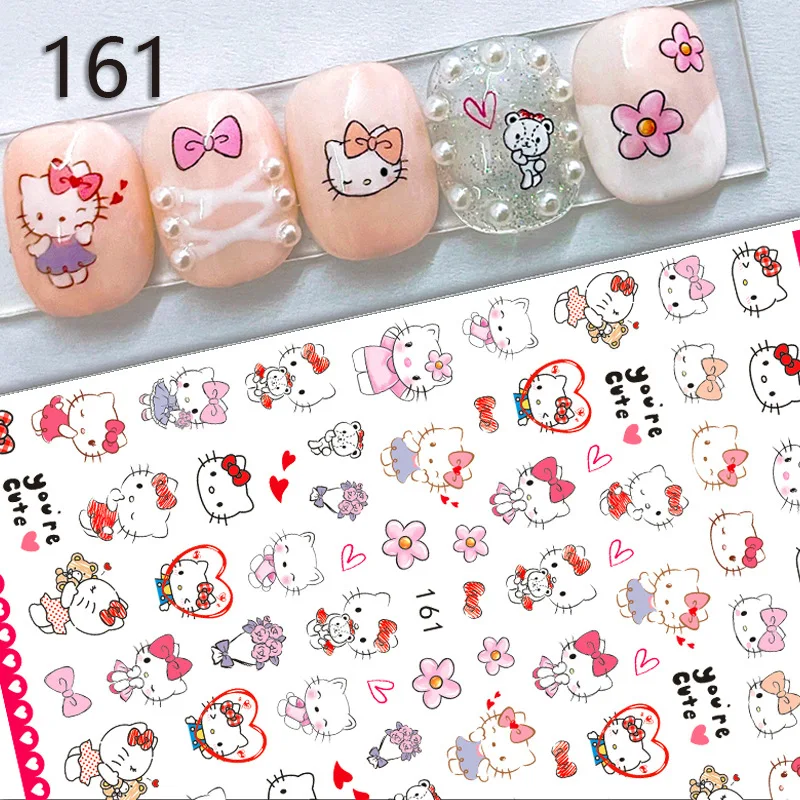 

1PCS Kawaii Hellos Kittys Kuromis DIY Nail Sticker 3D MyMelodys Nails Art Accessories Decorative Stickers Manicure Supplies Gift
