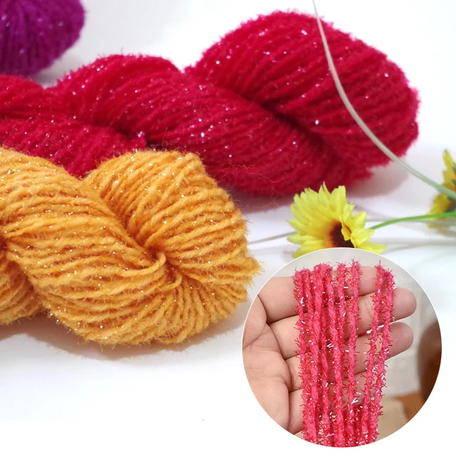 Fil acrylique de haute qualité pour le tricot à la main, 30g, laine  pailletée, coussin, point de croix, Crochet, fil peigné - AliExpress