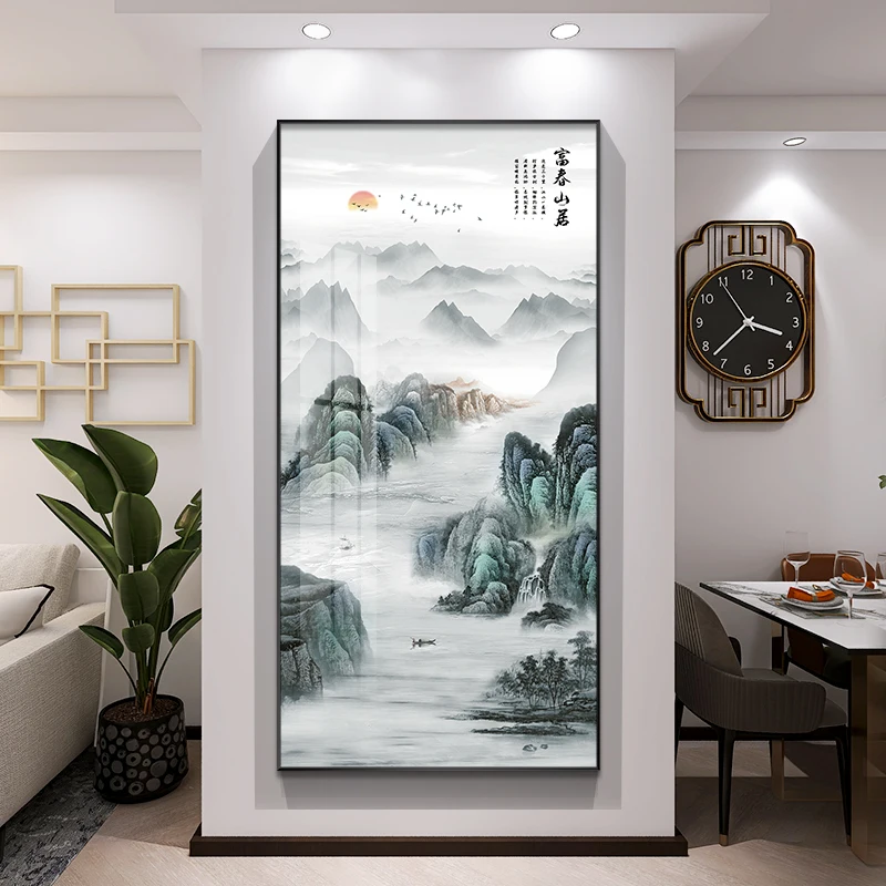 

home porch decorative painting living room background wall high-grade mural corridor ink painting