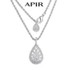 APIR 18k Gold Plated 5A Zircon Large Water Drop Pendant Necklace for Women Diamond High Quality Luxury Jewelry Ladies Necklaces