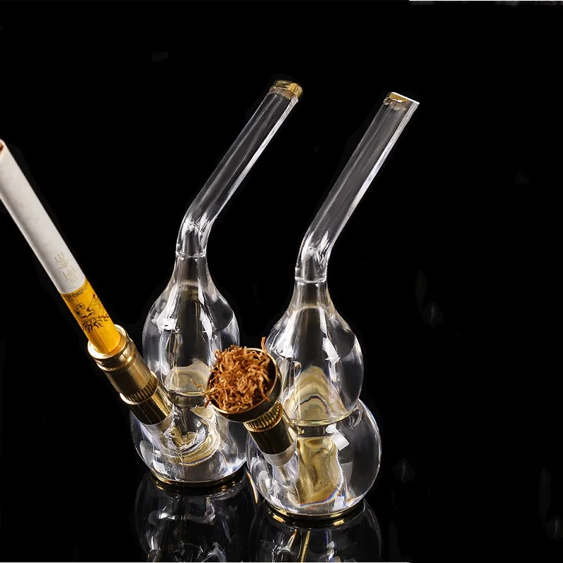 Acrylic Cigarette Tobacco Smoking Pipe With 8MM/19MM Brass Bowl Mini Shisha Hookah Water Pipe Bottle Filter Smoking kit smoking accessories tobacco pipe tobacco smoking accessories herb smoking pipe smoking pipe