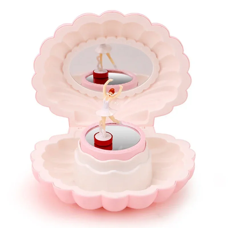 Shell Shape Clockwork Musical Boxes Girls Dancing Ballerina Musical Box Christmas B For Girirthday Jewelry Box Gifts Ornaments