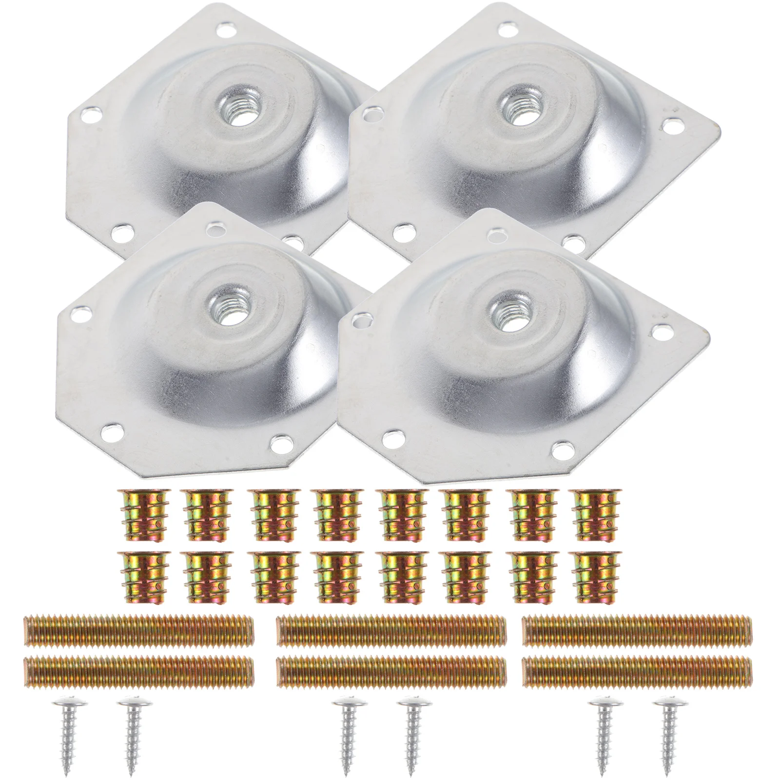 

Doitool Furniture Shims Furniture Leg Attachment Plates T-Plate M8 Sofa Legs Hanger Bolts Converters Screws