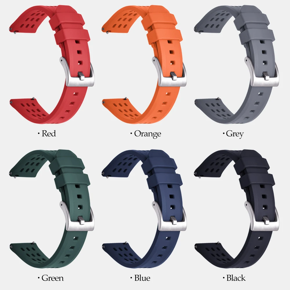 Niziruoup Bracelet de Montre Caoutchouc Fluoré Tropical Style FKM Bracelet 18mm 20mm 22mm