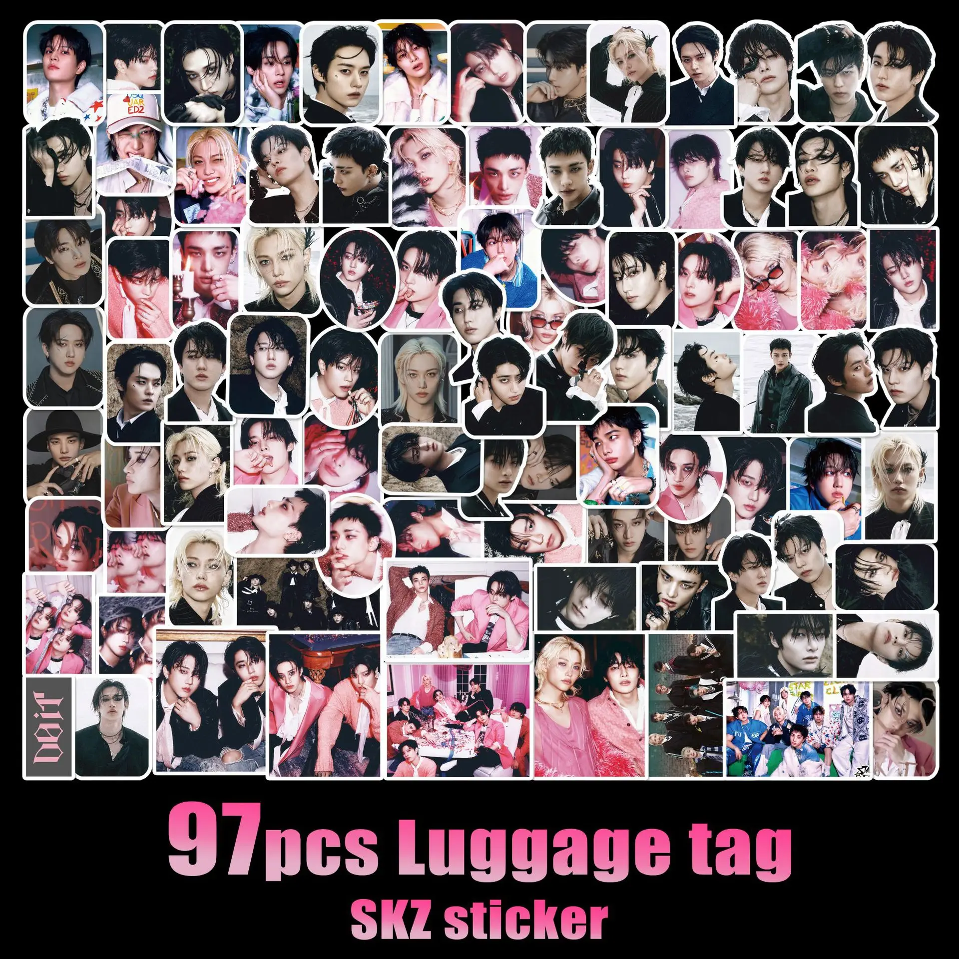 스트레이 키즈 DO IT 앨범 스티커 컬렉션 - 97개 리 펠릭스 테마 데칼 - 저널링, 노트북 및 여행 가방에 적합한 스티커