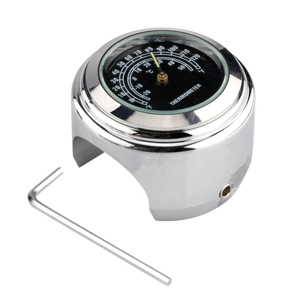 Luminous Dial Motorcycle Handlebar Clock and Thermometer