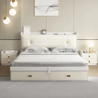 Ensemble de chambre à coucher moderne de luxe blanc avec tiroirs pour filles, mobilier de chambre à coucher, meubles de maison 2