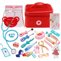 Wooden Pretend Play Doctor Educationa Toys for Children Kid Medical Simulation Medicine Chest Set for Kids Interest 1