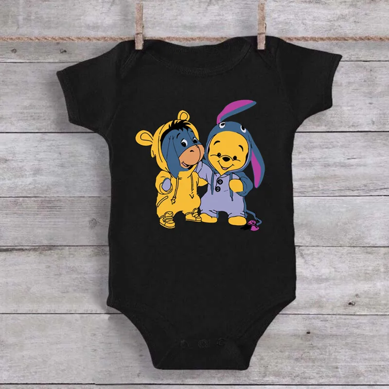 Cartoon Winnie Baby Bodysuit 100% Cotton Newborn Infant Boys Girls Clothes Summer Short Sleeve Baby Romper 2
