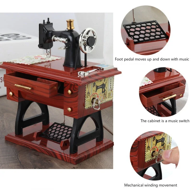 Simulated Mini Retro Sewing Machine Model Eight Tone Box Personalized Creative Gift Home Art Decoration Desk As Room Decorations