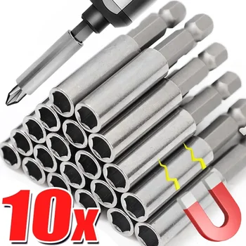 10/1pcs Magnetic Screwdriver Extension Hexagonal Handle Extended Connecting Rod Carbon Steel Screwdrivers Bit Holder Power Tools 1