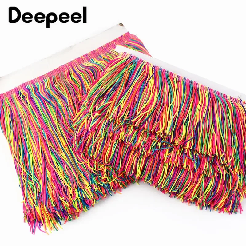 2/5Meters Tassels Fringe Trim 10/15/20cm Decorative Rainbow Trimming Lace Fabric Dance Dress Clothes Curtain Sewing Accessories