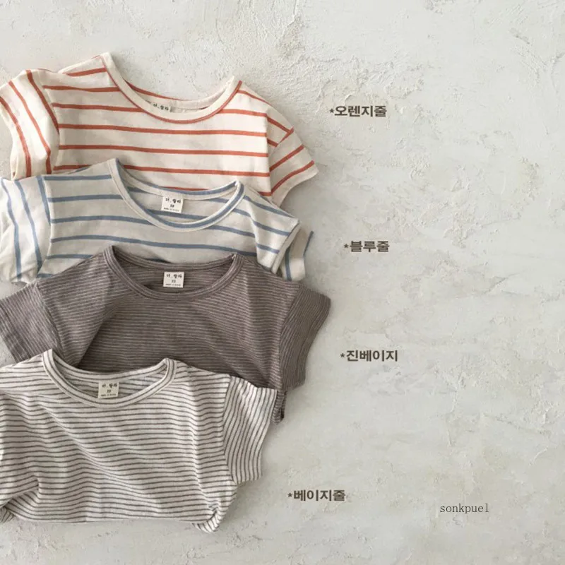 Baby Boy Stripe Shirt Summer Casual Short Bat Sleeve Kids Shirt for Boys Clothing Children Girls Sports Cotton Tops cotton t shirt