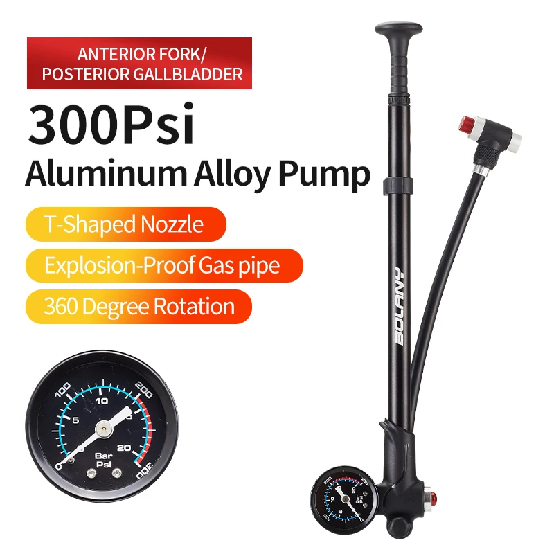 BolanyBikeForkAirPump300psiPortableHighpressureGaugeRearSuspensionShockAbsorber