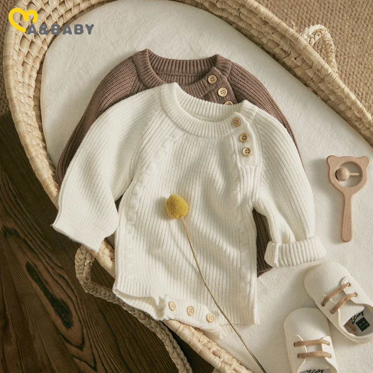 Autumn and Winter Arrival Unisex Baby’s Solid Color Crew Neck Fluffy Rompers