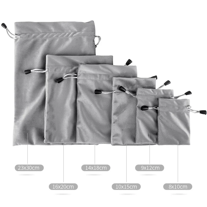 2 sztuk/partia aksamitne torby ze sznurkiem wiele rozmiarów miękkie w dotyku woreczki do pakowania prezentów biżuteria makijaż przechowywanie podróżne niezbędne artykuły podróżne