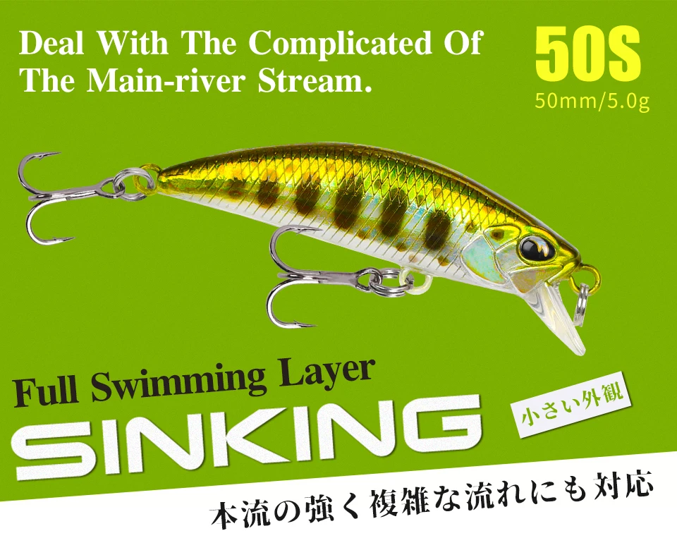 TSURINOYA Sinking Minnow Mini Harter Köder DW63 50S 50mm 5g Künstliche Angelköder Wobbler Crankbait Forellenköder – Detail 3