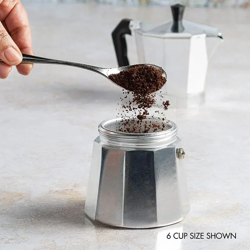 Espresso Coffee Maker Moka Pot Italian Aluminum Geyser Coffee Maker Kettle Latte Stove Classic Barista Accessories 600ml