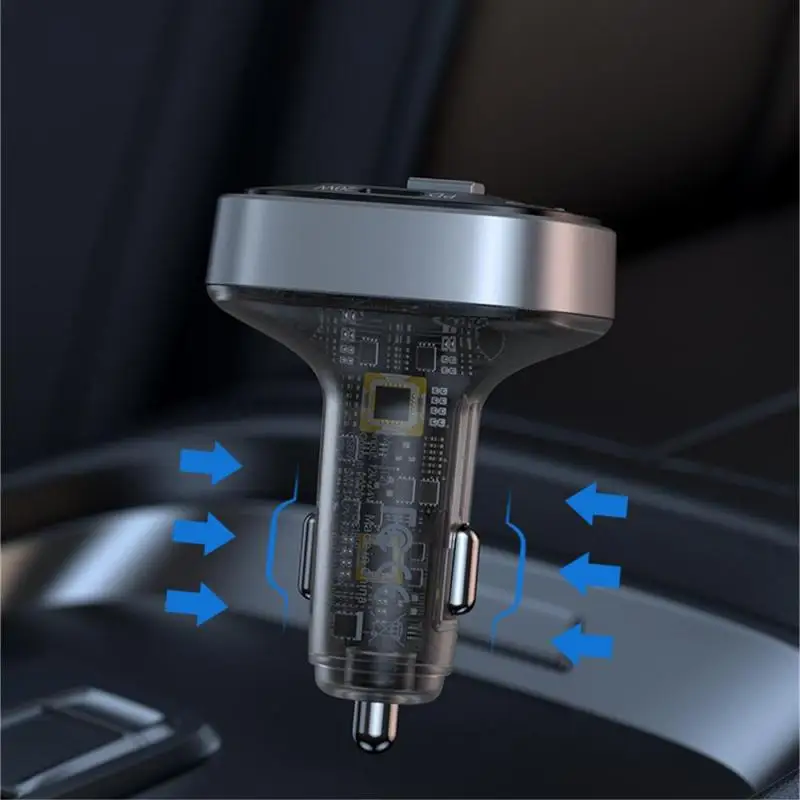 

PD20W+QC3.0 Charger Car Bluetooth-Compatible MP3 Player For Car Adapter Car Hands-free FM Transmitter 7color Atmosphere Light