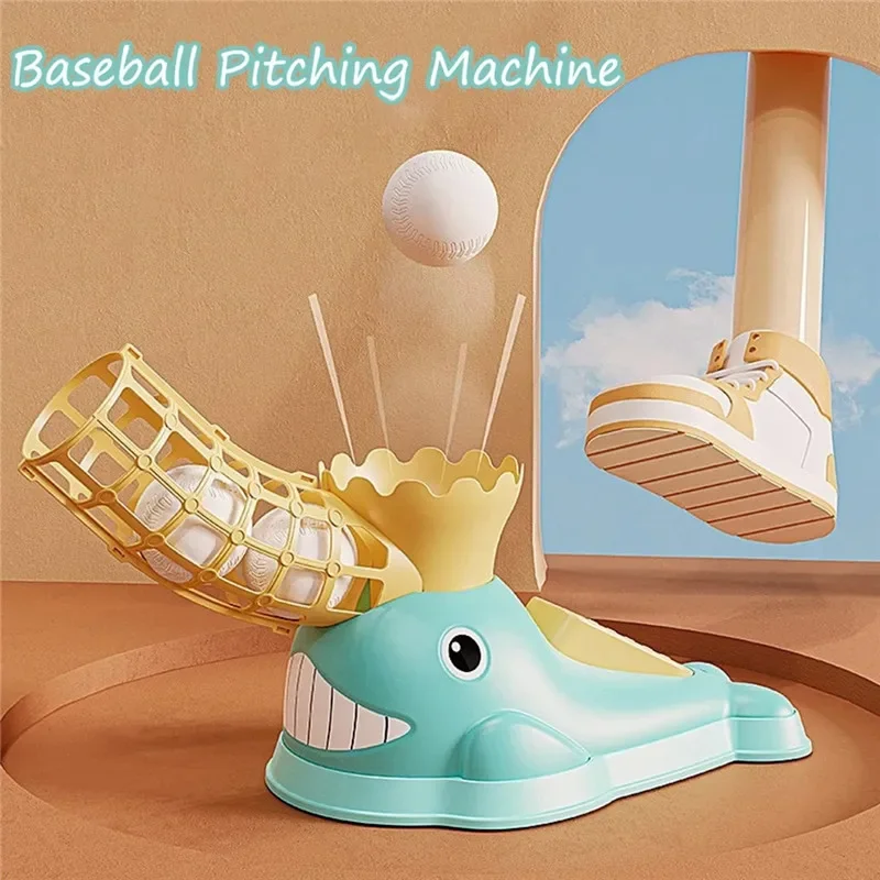 

Outdoor Children Toys Foot Stepped Baseball Catapult Automatic Pitcher Play Set Sport Skill Training Christmas Gift Toy for Kids
