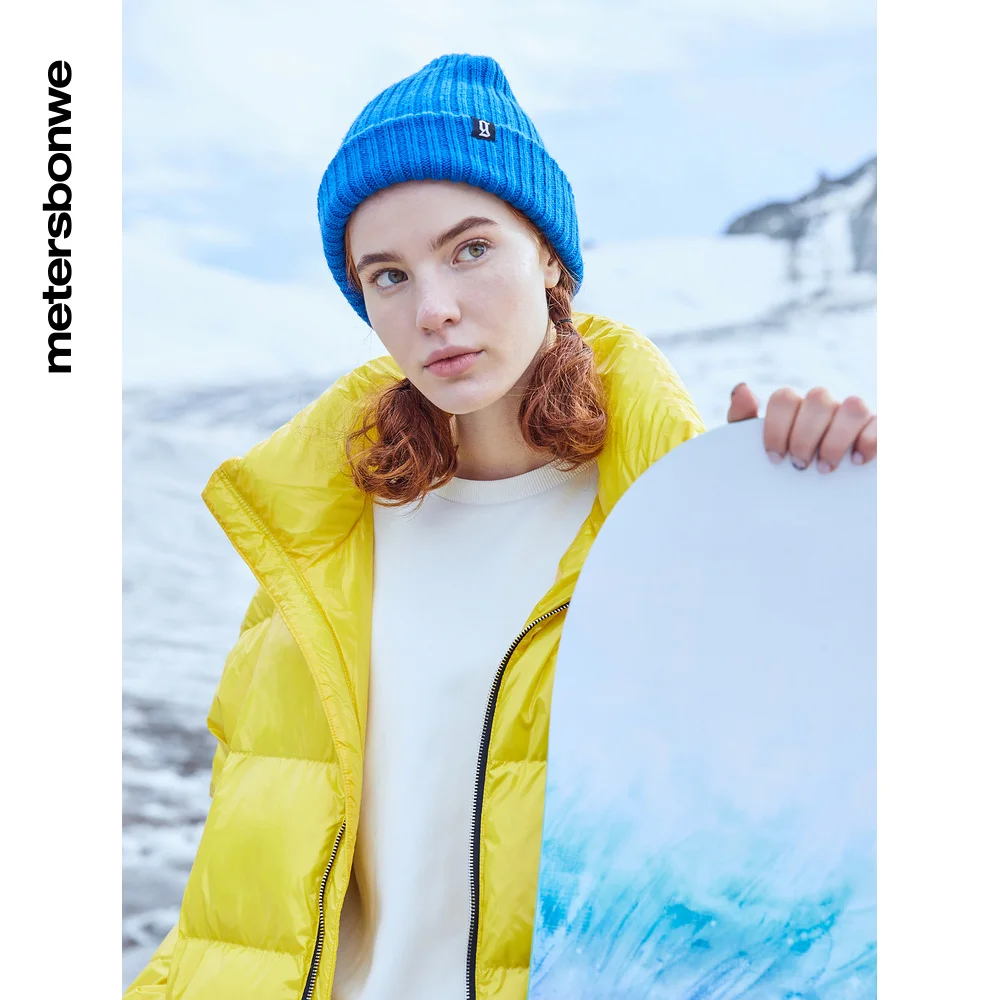 Metersbonwe Down Jacket Men and Women Winter Windproof Coat Waterproof Puffer Jacket Warm Down Coat Men Couple Fashion Outerwear
