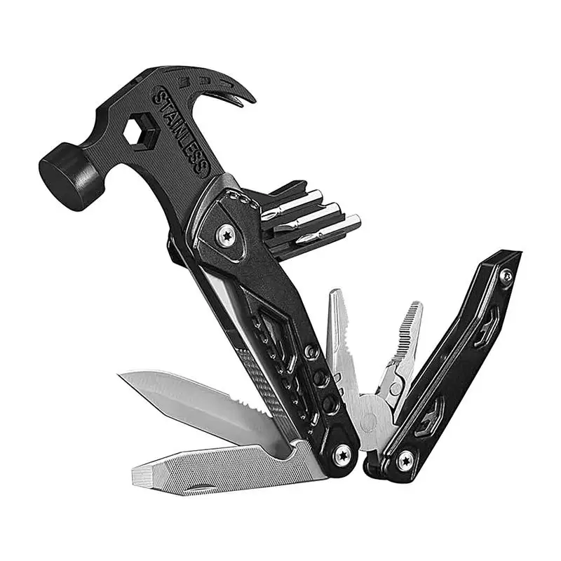 

Молоток для выживания Инструменты для улицы 14 в 1 складной молоток в стальной утилитарный инструмент для спорта в бутылке искусственная отвертка Экономия пространства