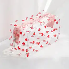 

Transparent Pencil Case Simple Storage Bag Cute Large-Capacity Girl Heart Waterproof Pencil Case Stationery Kawaii Storage Bag