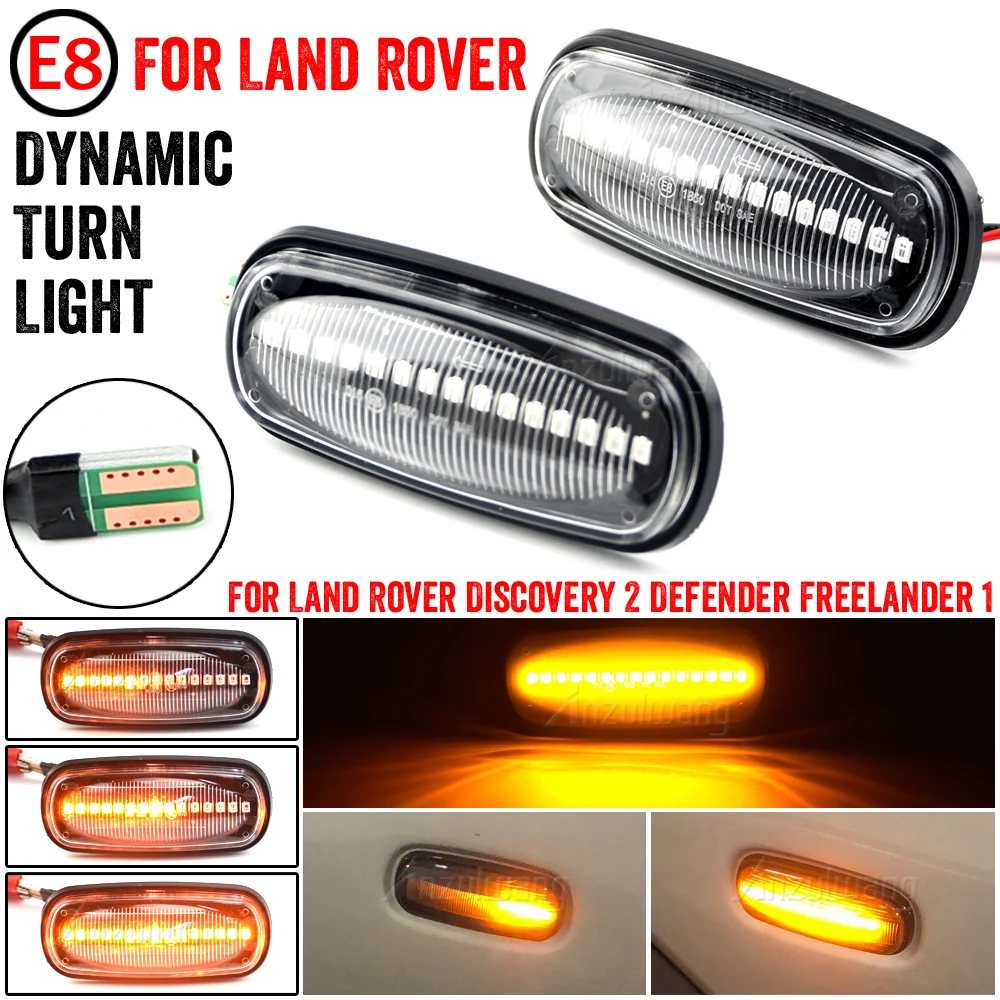 LED Turn Signal Dynamic Sweep Side Marker Lamp Repeater Indicator Light for Discovery 2 99-04 Freelander Defender XGB000030