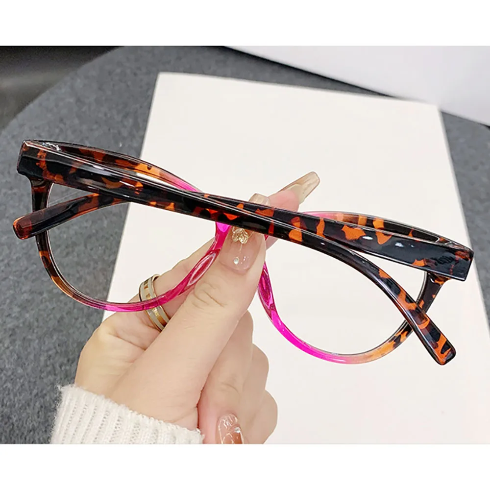 Blue Light Blocking Glasses Large Frame Fashion Women'S Spectacles Leopard  Eye Glasses Modern Large Frame Glasses For Travel